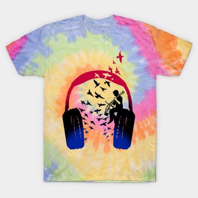 Headphone Music Cello T-Shirt by barmalisiRTB